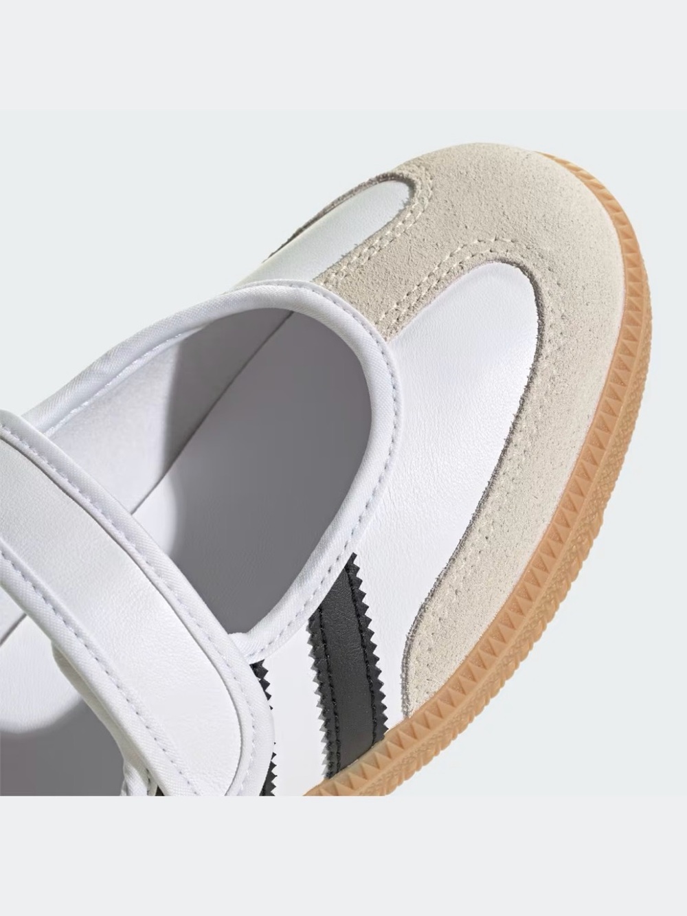 adidas Samba White Mary-Jane Sneaker with Black Stripes Gum Sole. NWT. Size 8.5 - Picture 6 of 13